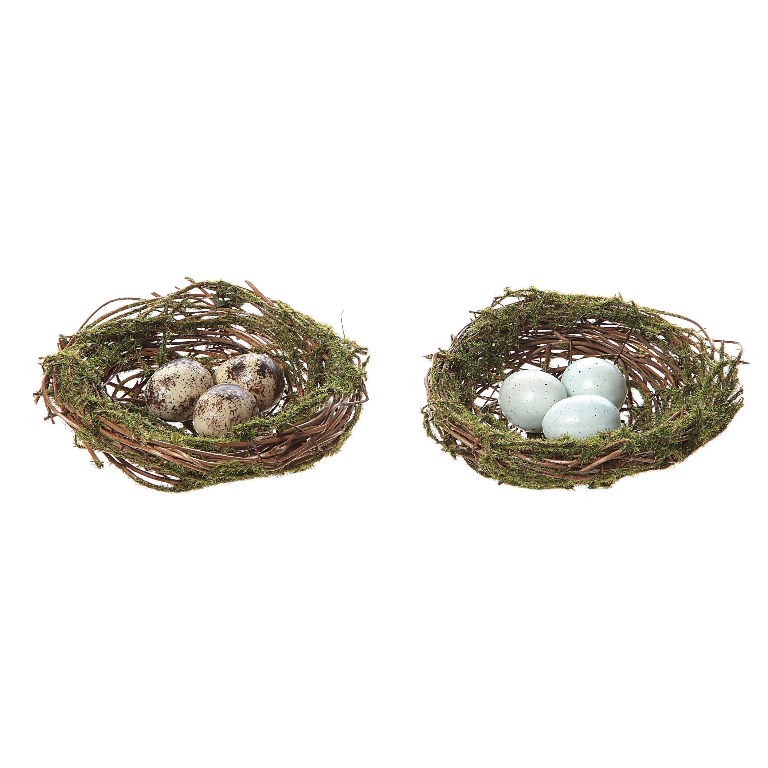 Faux Moss Nest with Eggs Clip-On Ornament - 2 Styles Creative Co-op DE7162A  – Mellow Monkey